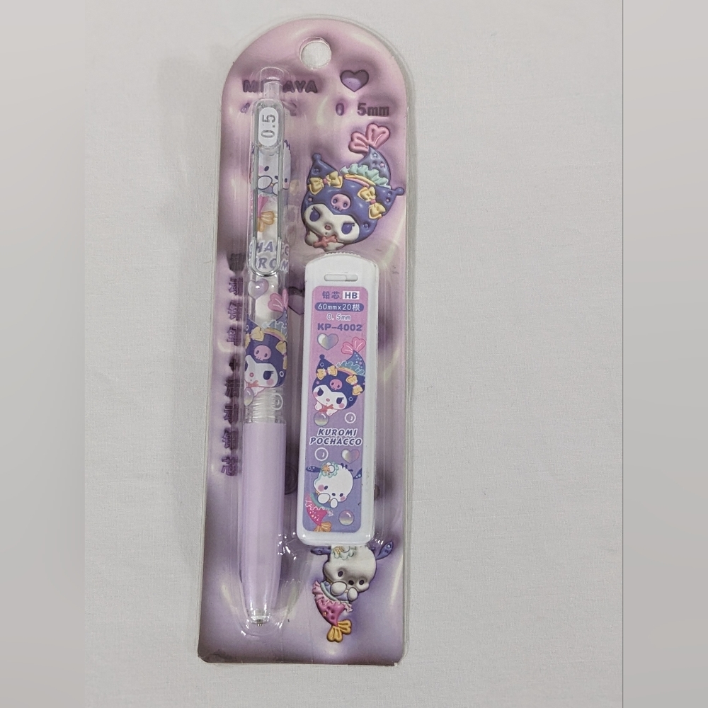 Kuromi Pochacco Mechanical Led Pencil With Led Refills , NEW, 0.5 mm